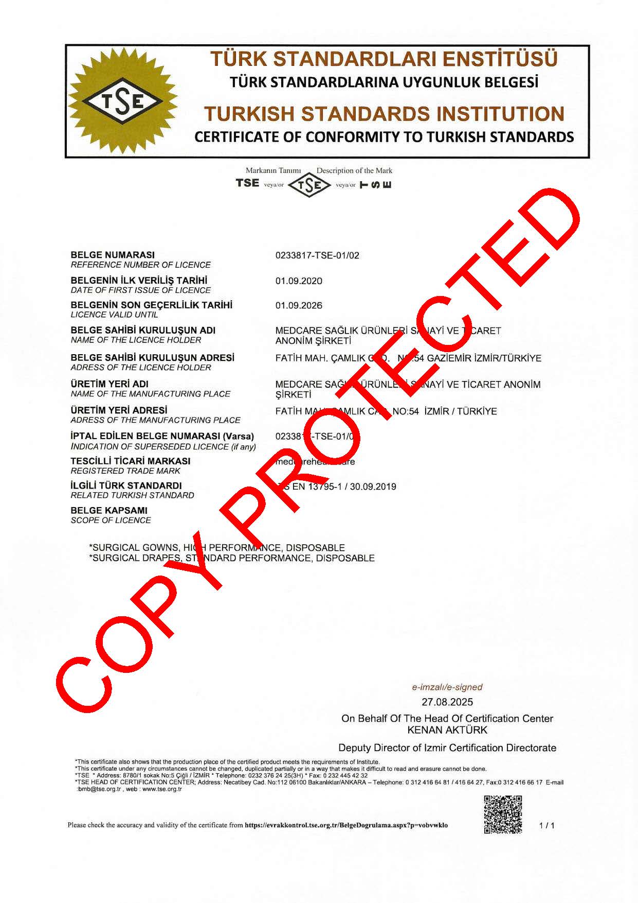 EN 13795-1 Certificate Surgical Gown-Drape 01.09.2026-EN (1. görsel)